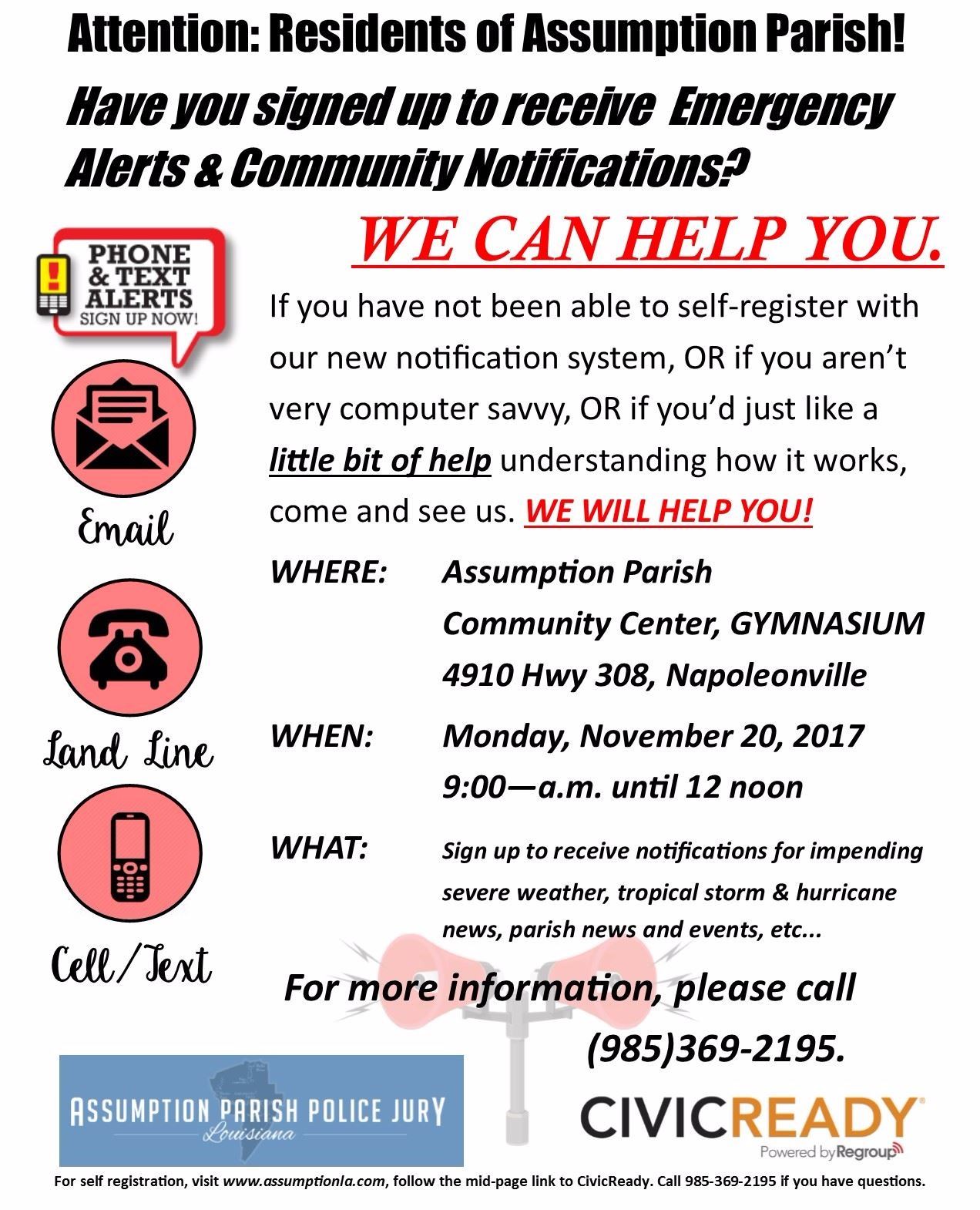 Emergency Notification Assistance